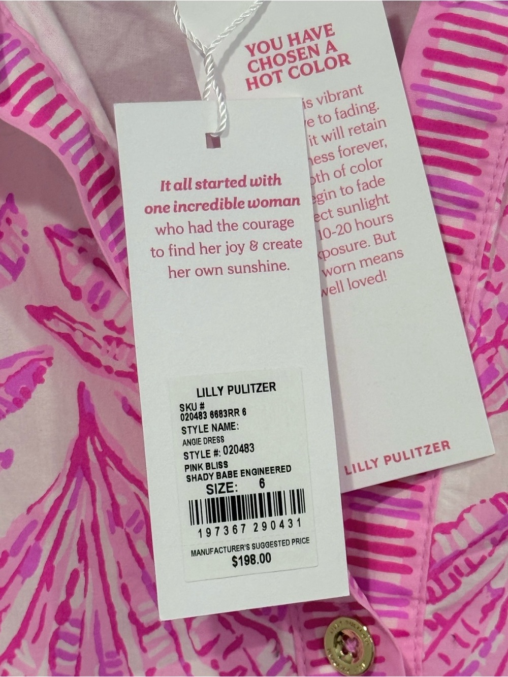 Lilly Pulitzer Pink Angie Dress in Shady Babe Engineered - Picture 5 of 5